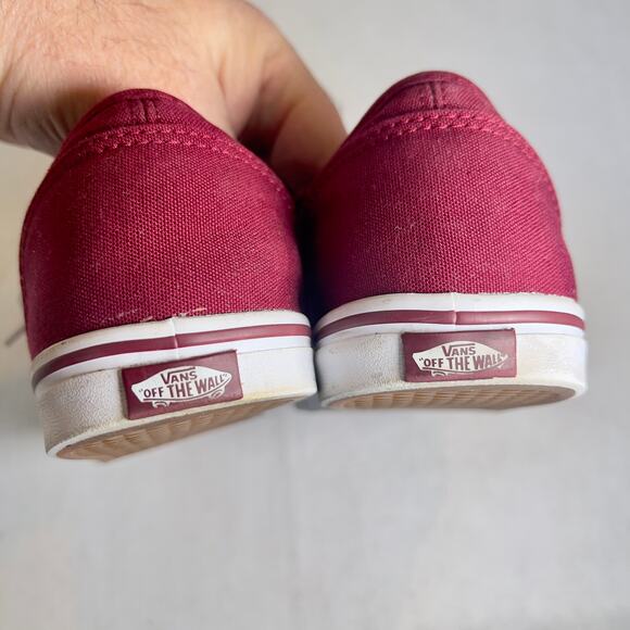 Van's Off The Wall Sneakers Canvas Low-Rise Lace-Up Woman's 8 Burgandy Red TB4R - Picture 3 of 9